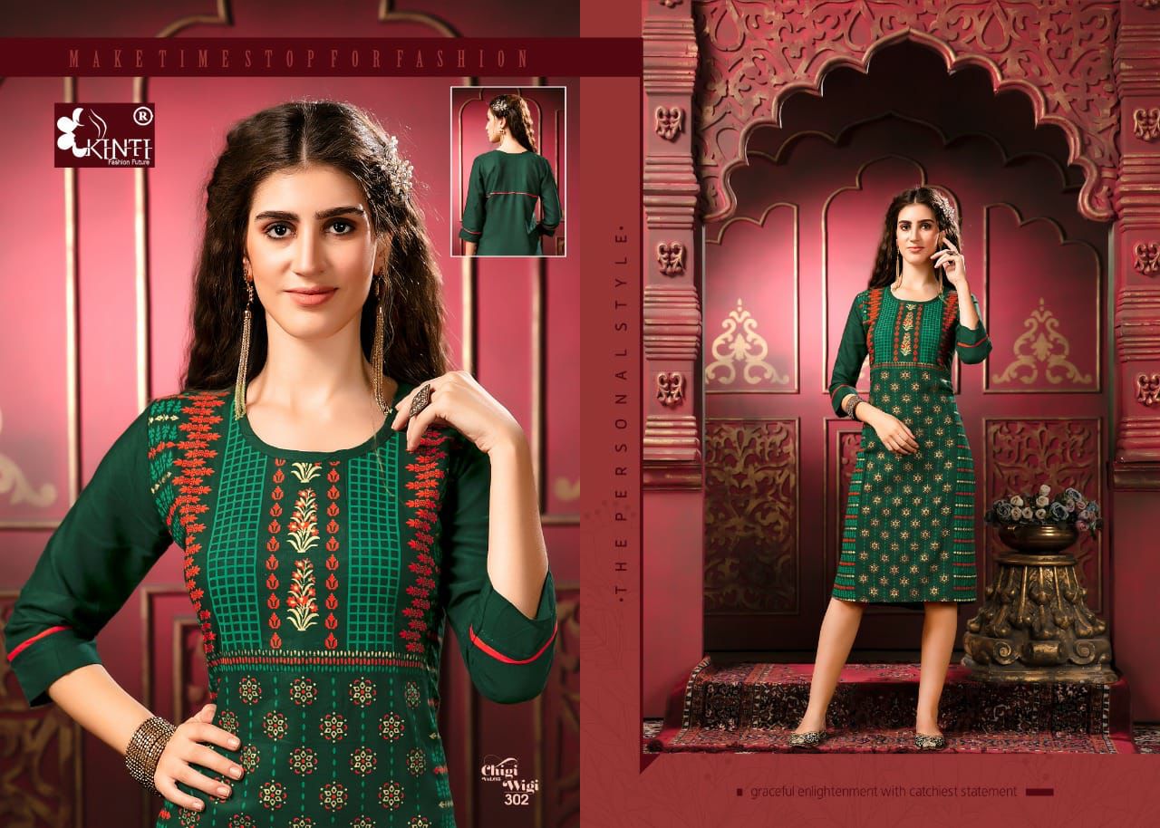 Kinti Chigi Wigi 3 Fancy Casual Wear Rayon Designer Printed Kurti Collection